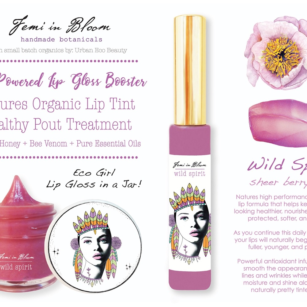 Purple Berry Grape Sheer Tint Organic Lip Gloss Plumper Treatment - Picture 5 of 16